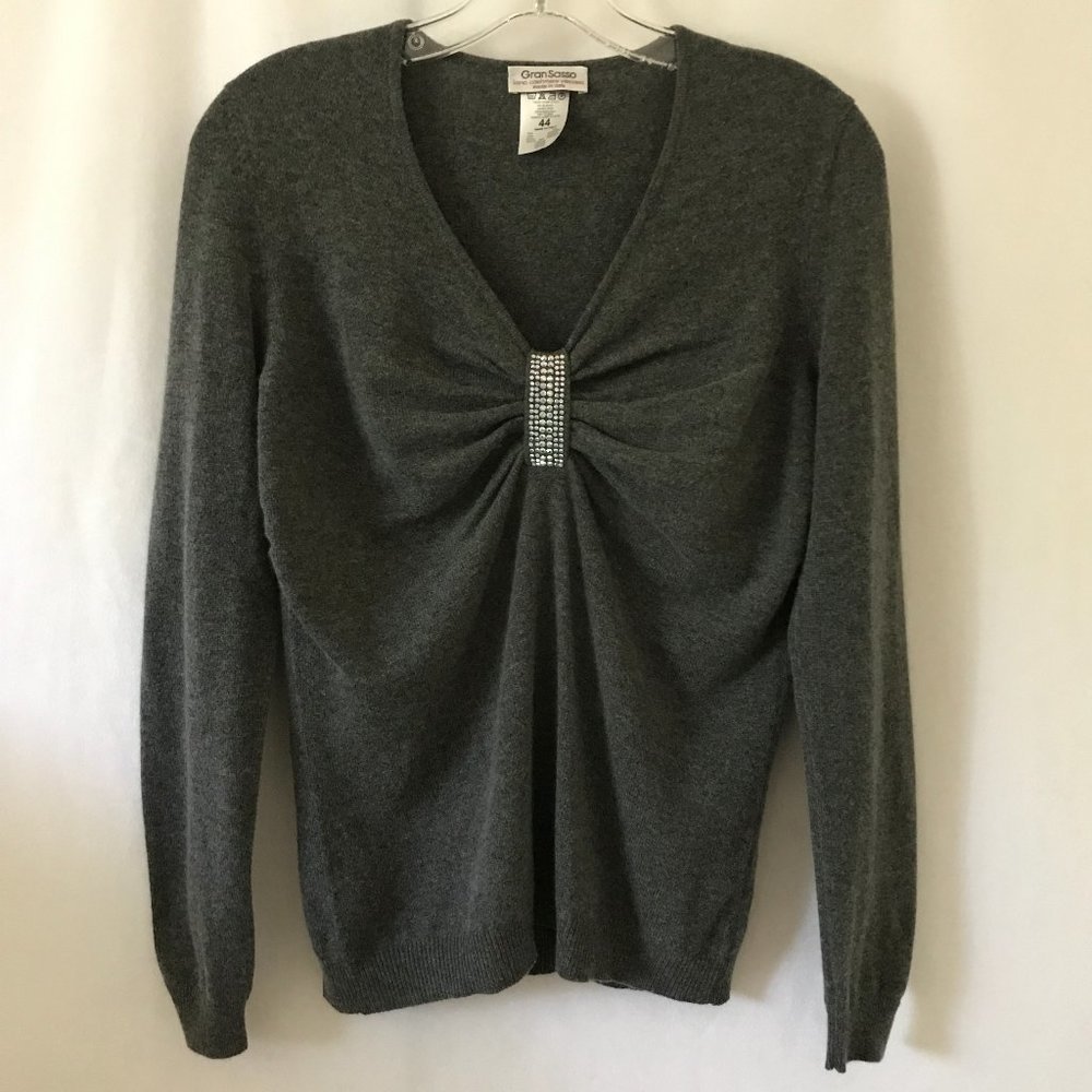 Gran Sasso Gray Cashmere-Blend Sweater